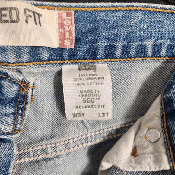 Vtg Levi Strauss 550 Relaxed Fit Jeans Mens 34x31 Light Wash Denim Straight Leg - Picture 5 of 8